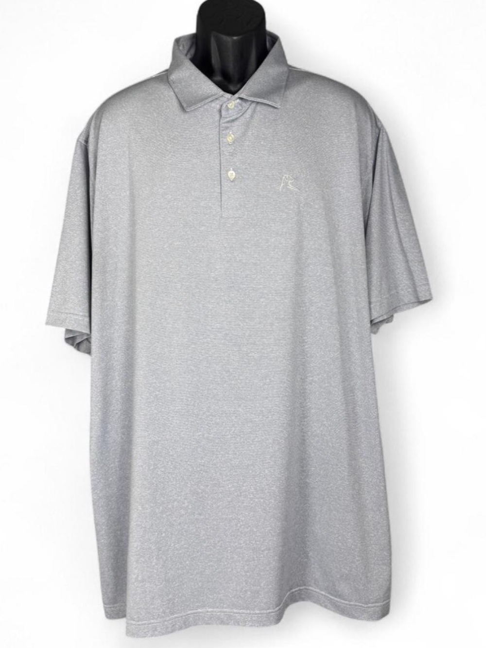 Rhoback Polo Shirt XXXL 3XL Gray Heather Performance Stretch Golf Short Sleeve